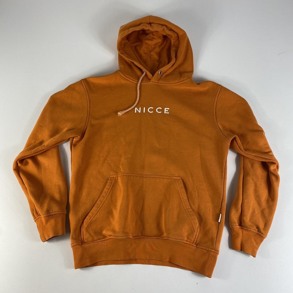 NICCE Hoodie Adult Small Orange Logo Hooded Sweatshirt Top Pullover Sweater